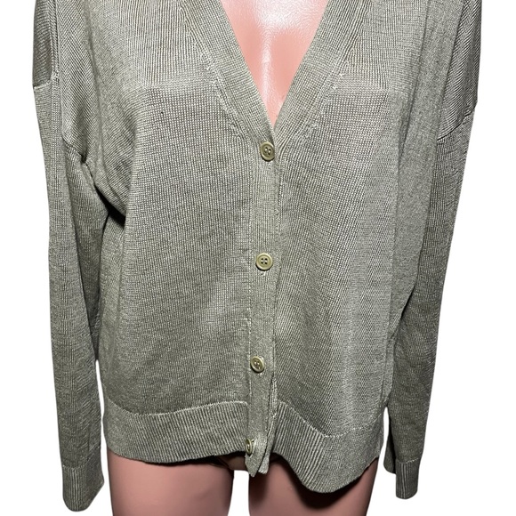 NWOT Jenni Kayne Linen Boyfriend Cardigan In Willow size M - Picture 8 of 13
